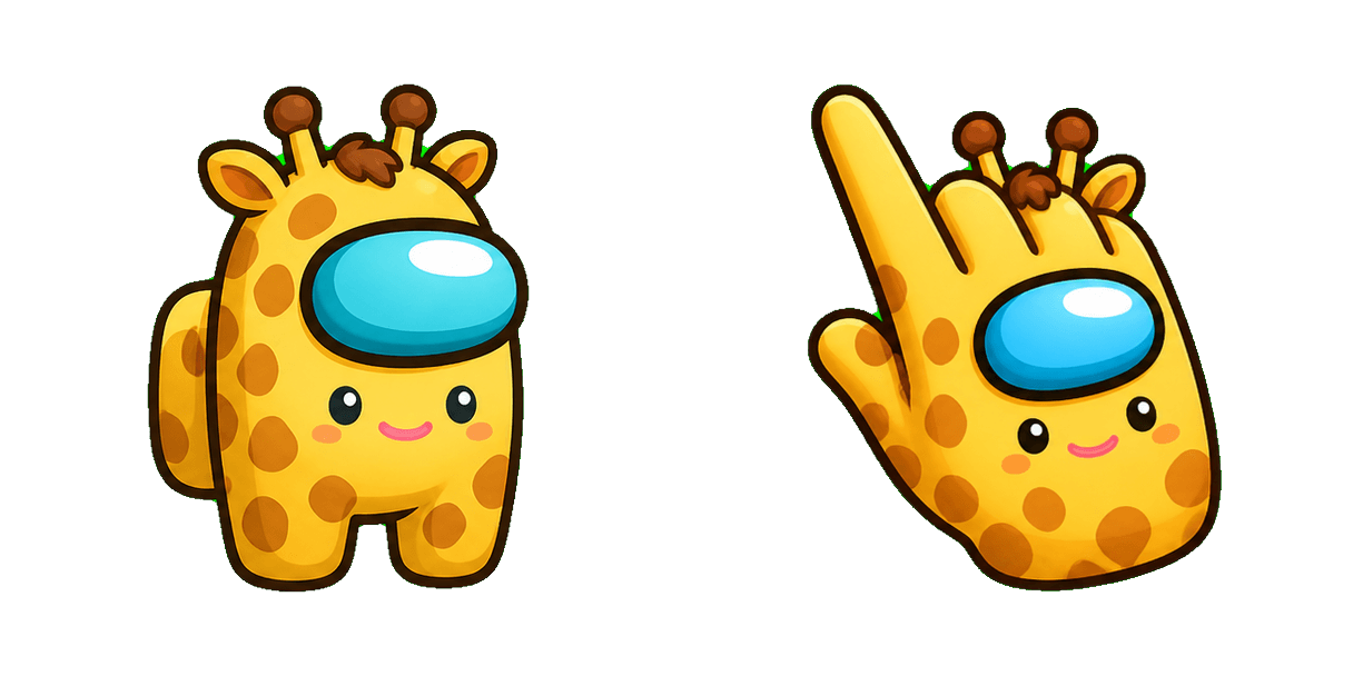 Among Us Yellow Giraffe Character Cursor-Paket