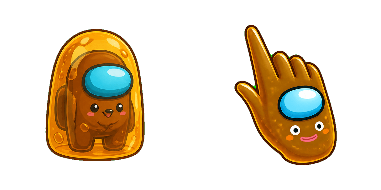 Among Us Brown Character in Amber cursor pack