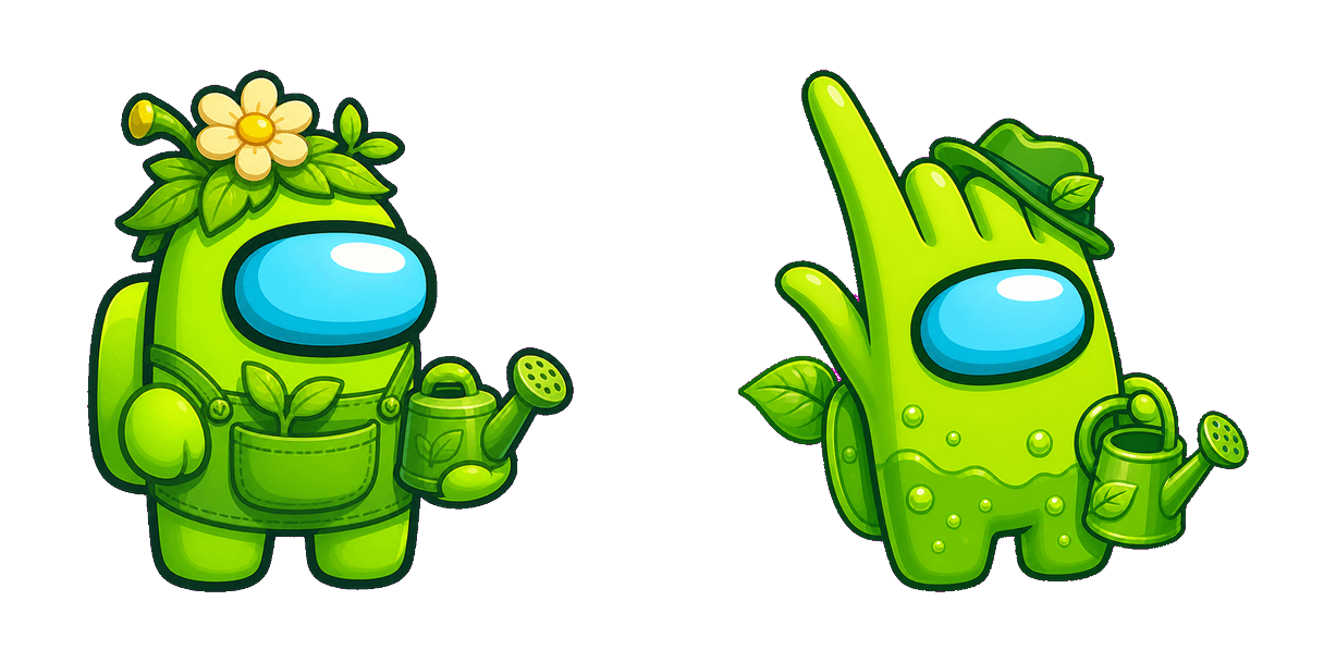 حزمة المؤشرات المخصصة Among Us Green Gardener Character