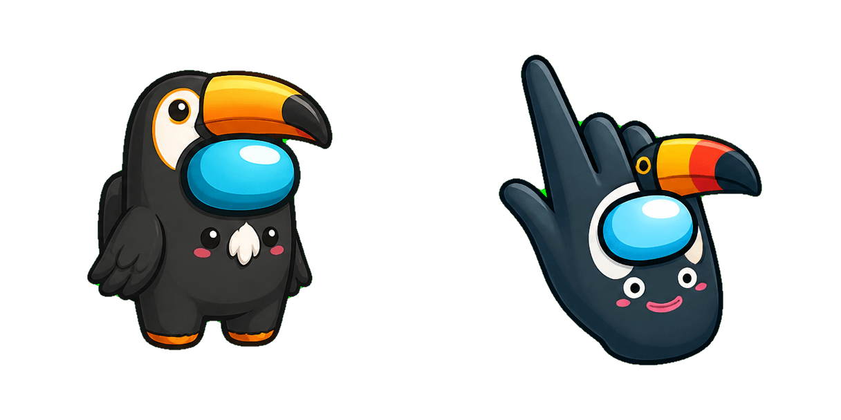 حزمة المؤشرات المخصصة Among Us Black Toucan Character