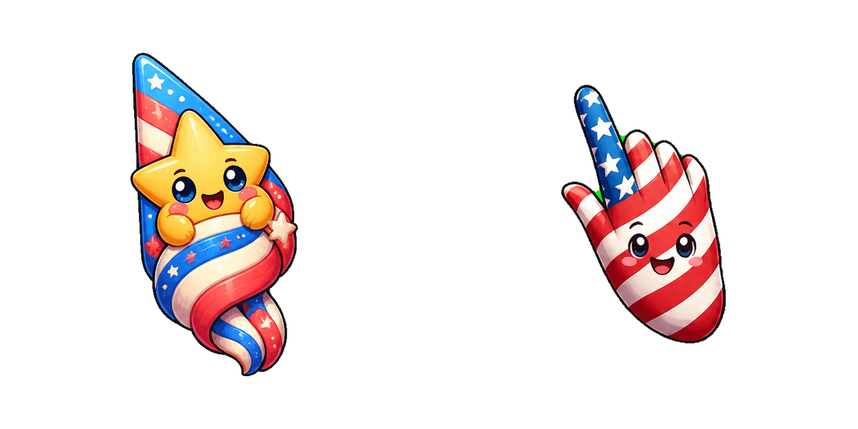USA Los Angeles Stars and Stripes Cursor Cursor-Paket
