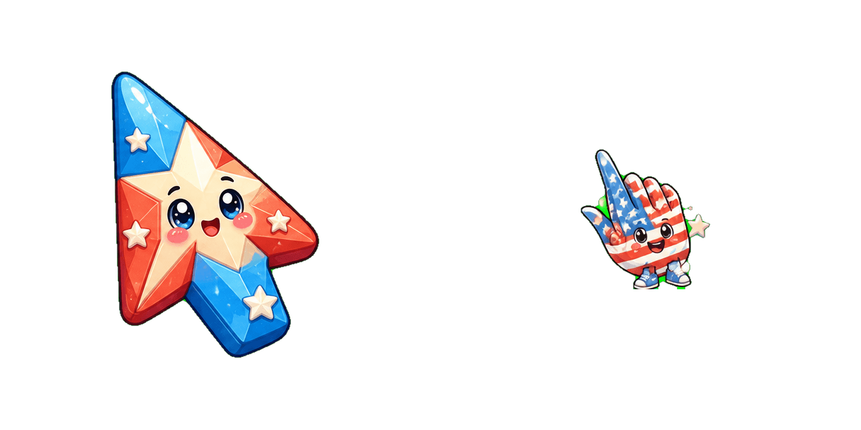 USA Los Angeles Patriotic Star Cursor Cursor-Paket