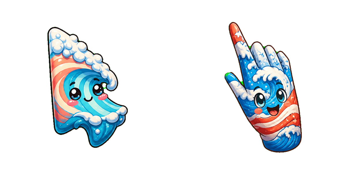 USA Los Angeles Red White Blue Wave Cursor Cursor-Paket