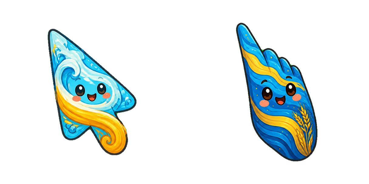 حزمة المؤشرات المخصصة Poltava Blue Yellow Wave Cursor
