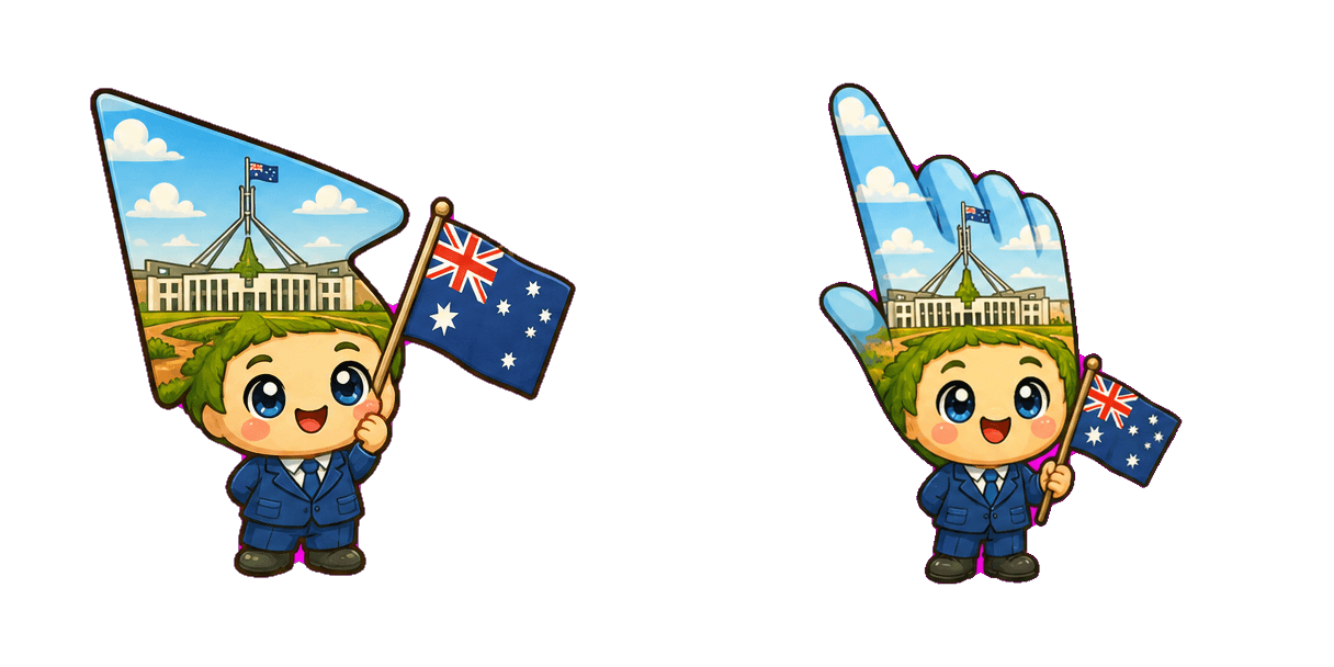 Australia Canberra Parliament House and Flag Cursor-Paket