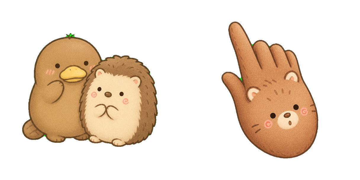Pakiet kursorów San-X Confused Platypus and Confused Hedgehog