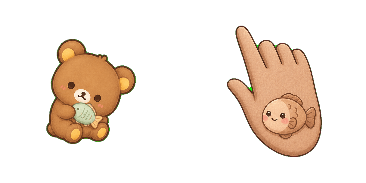 Pakiet kursorów San-X Rilakkuma Chairoikoguma with Fish
