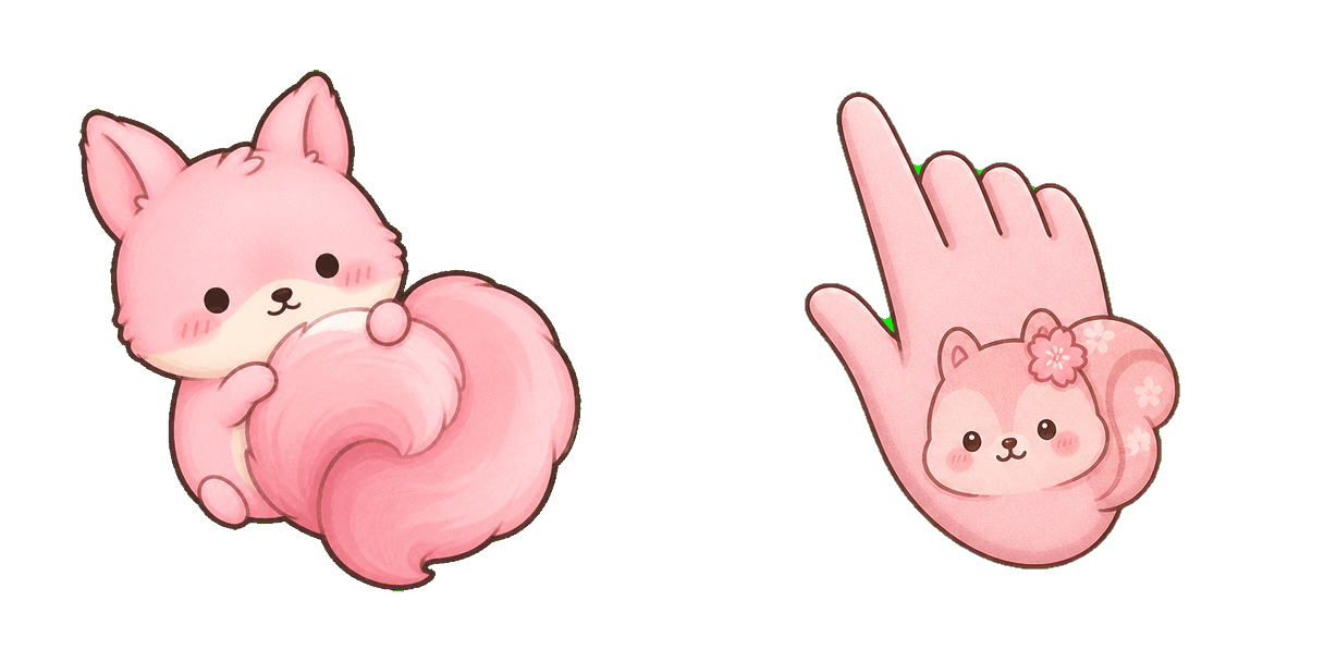 San-X Sakuranorisu Snuggling Their Tail cursor pack