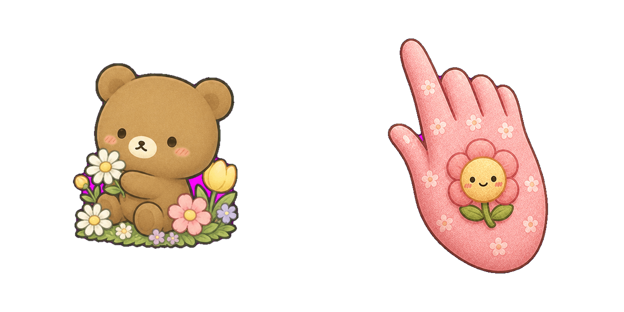 Pakiet kursorów San-X Rilakkuma Chairoikoguma Playing in a Garden