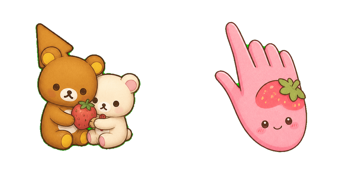 Pakiet kursorów San-X Rilakkuma Korilakkuma with Strawberry