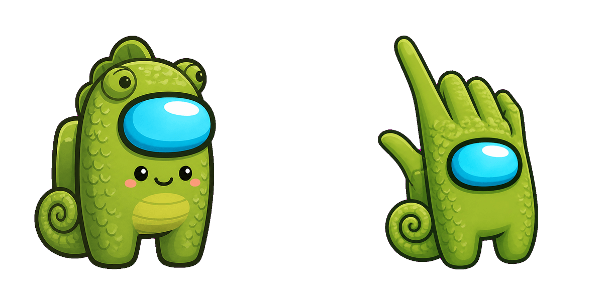 Among Us Green Chameleon Character cursor pack