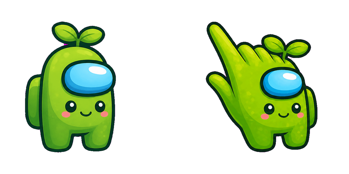 حزمة المؤشرات المخصصة Among Us Green Sprout Character
