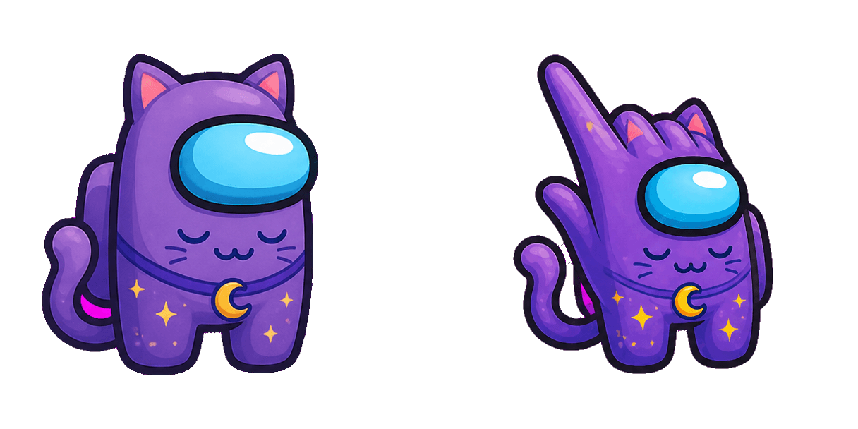 Pakiet kursorów Among Us Poppy Playtime CatNap Purple Character