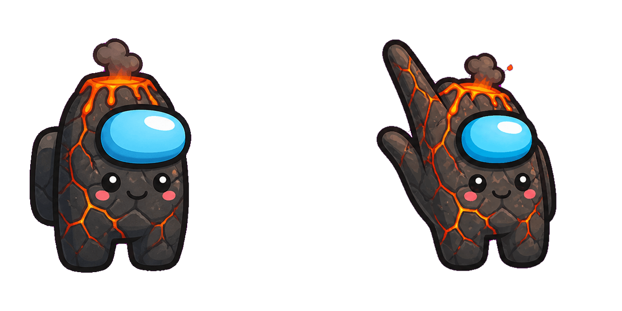 Among Us Black Volcano Character Cursor-Paket