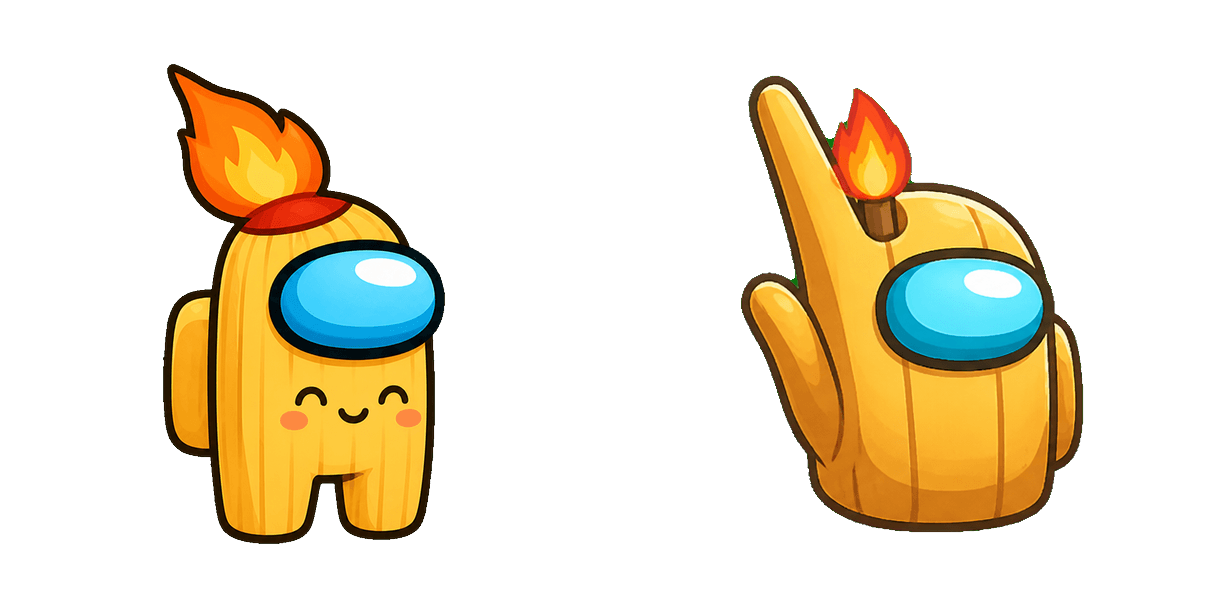 Among Us Yellow Match Character Cursor-Paket
