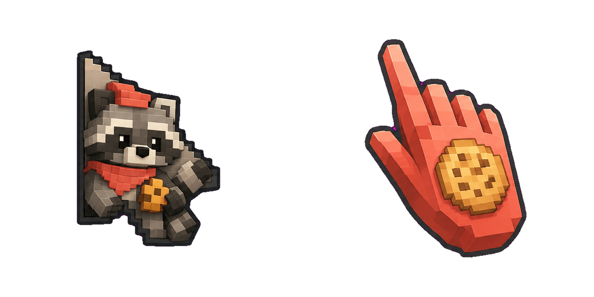 حزمة المؤشرات المخصصة Raccoon Scout and Soft Snack