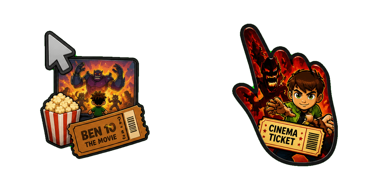 Pakiet kursorów Ben 10 Party Movie Scene and Ticket