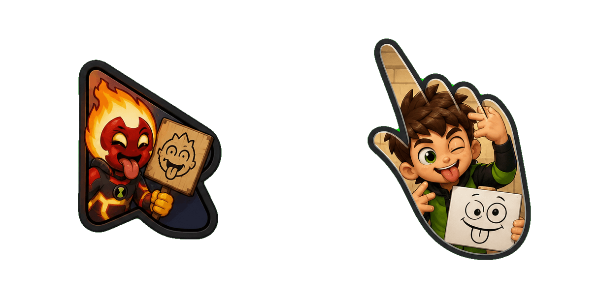 Pakiet kursorów Ben 10 Holiday Funny Face and Sign
