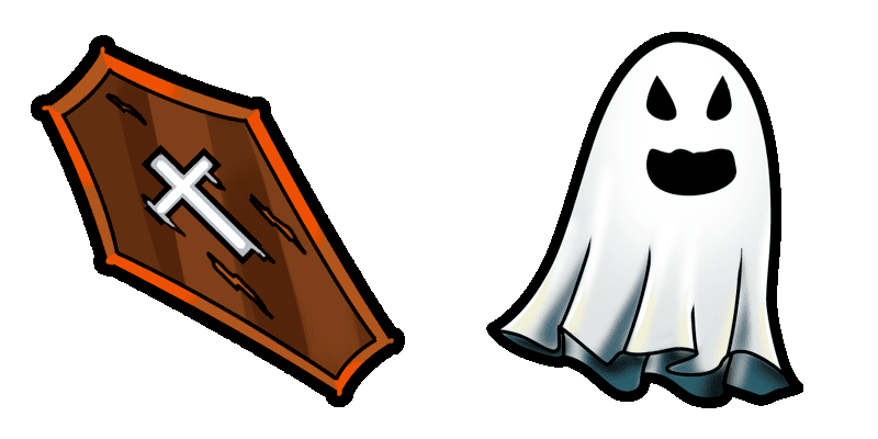 Halloween: Coffin and Ghost cute cursor