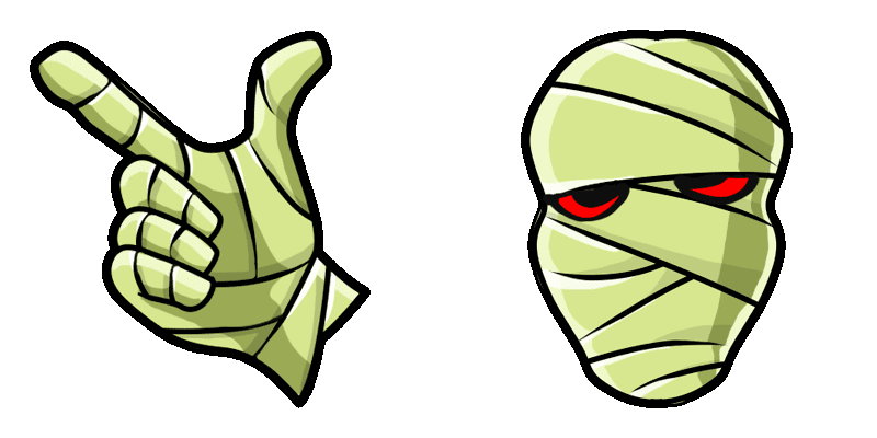 Halloween: Hand and Mummy cute cursor