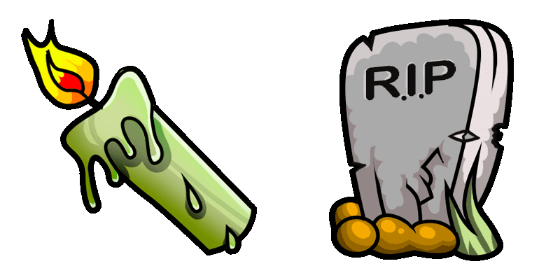 Halloween: Candle and Grave cute cursor