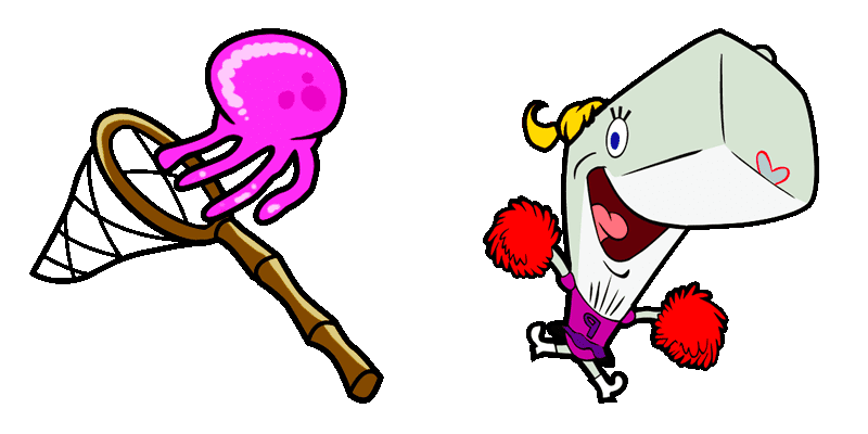 Pearl Krabs and Jellyfish cute cursor