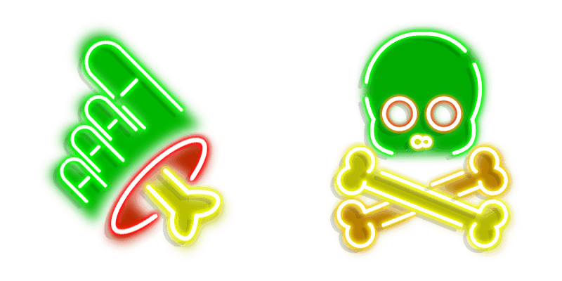 Hand and skull cute cursor
