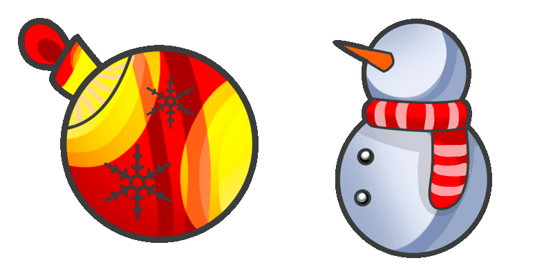 Christmas toy and a snowman cute cursor
