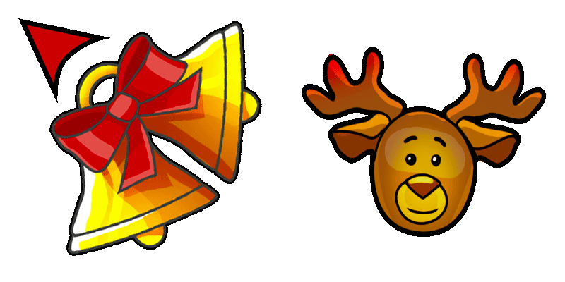 Christmas bells and deer cute cursor