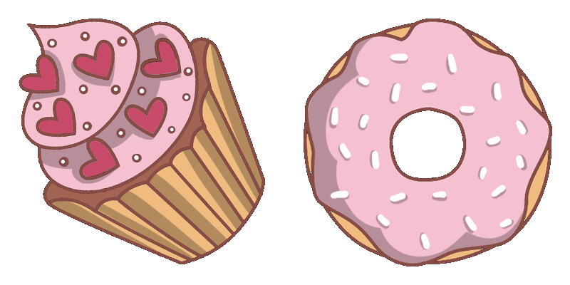 Muffin and donut cute cursor