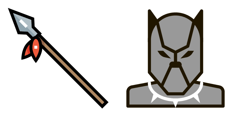 Black panther and Spear cute cursor
