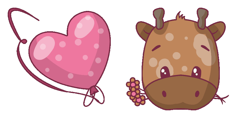 Heart and Calf cute cursor