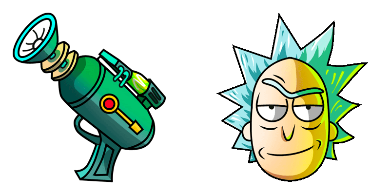 Rick Sanchez and Laser Gun cute cursor