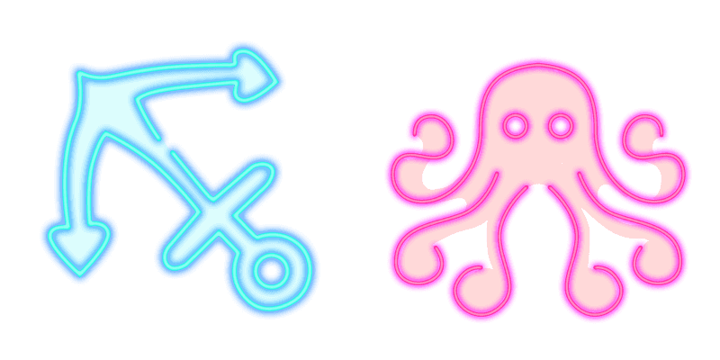 Anchor and Octopus cute cursor