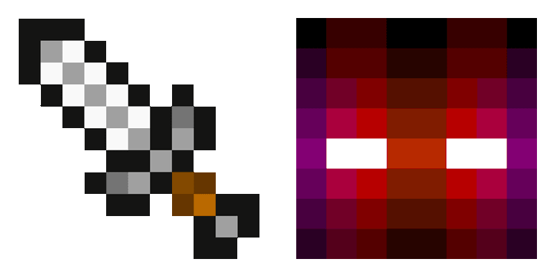 Minecraft: Sword and Enderman cute cursor