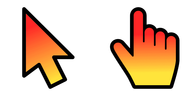 Gradient: Orange cute cursor