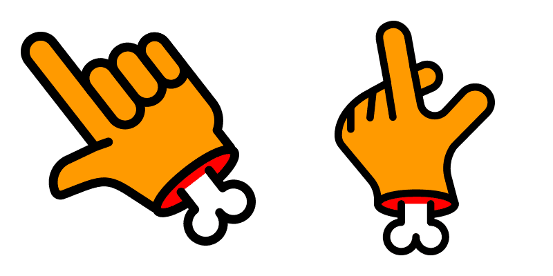 Orange Hand cute cursor