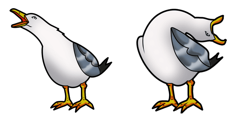 The seagull is laughing cute cursor
