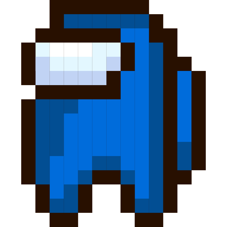 Blue Character Pixel hand cursor