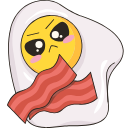 Kawaii: Fried Egg with Bacon arrow cursor