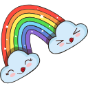 Kawaii: Unicorn and Rainbow hand cursor