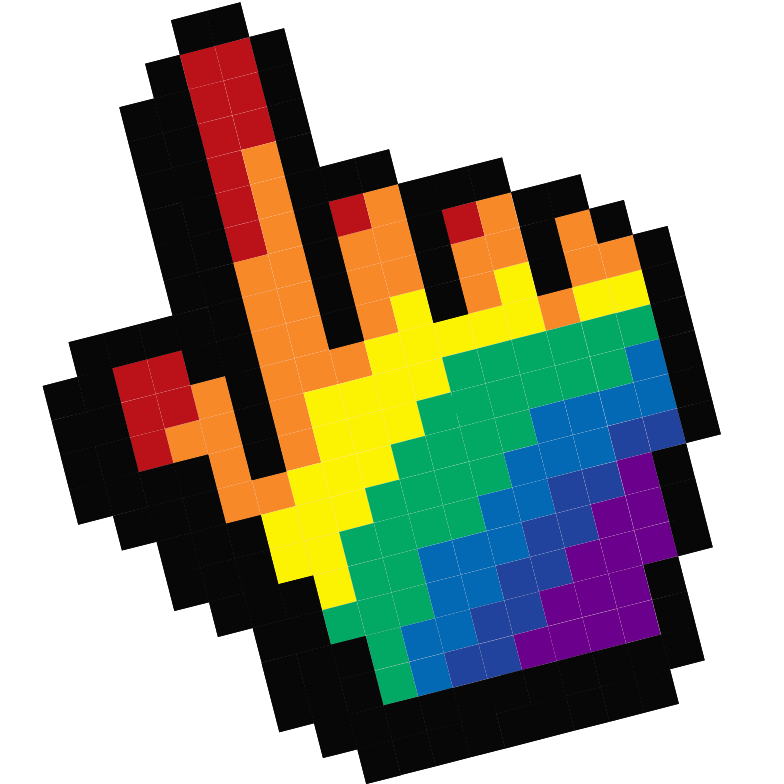 Rainbow hand cursor