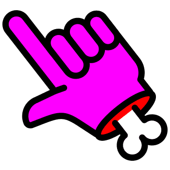 Pink hand arrow cursor