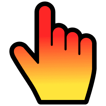 Gradient: Orange hand cursor