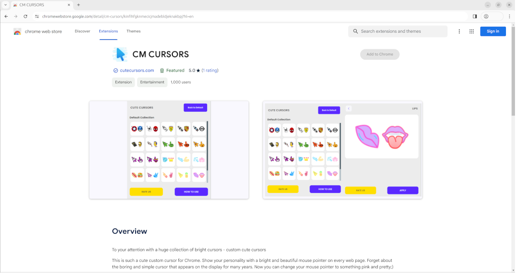 Pour installer l'extension CM Cursor depuis le Chrome Web Store, suivez ces étapes :